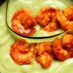 Chilled Avocado Cucumber Soup with Shrimp