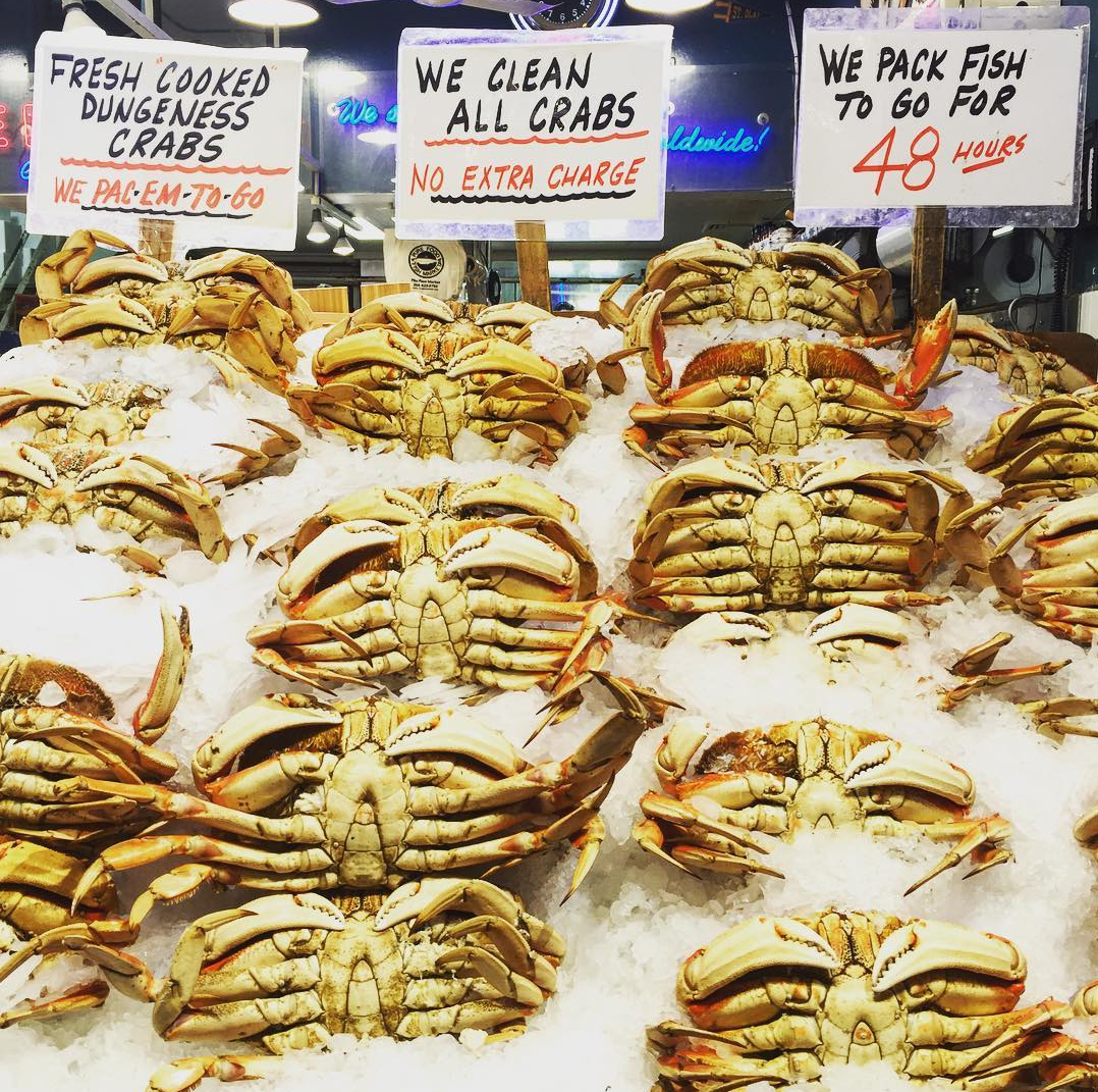 Dungeness Crabs at Pike Place Market in Seattle