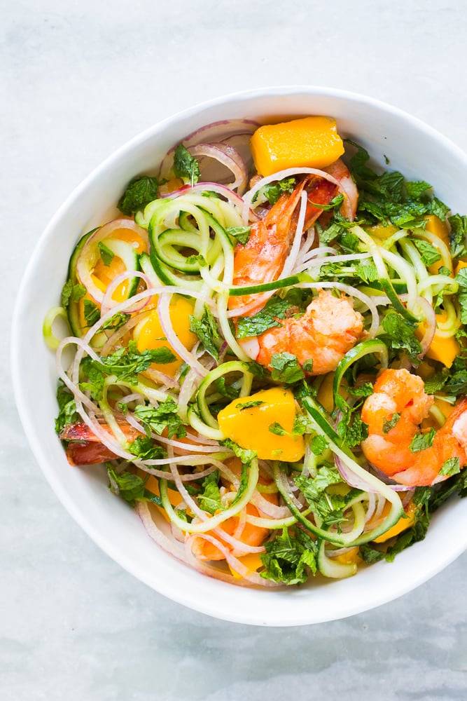 Cucumber Noodle Prawn & Mango Salad - Recipes To Help You Survive A Heatwave