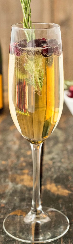 White Grape & Cranberry Mimosa - Fall, Thanksgiving, and Winter Drink Recipes