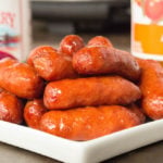 Make apple cranberry little smokies in the crock pot for a Christmas appetizer.