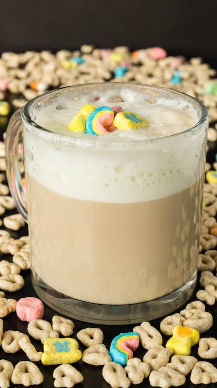 Infuse Lucky Charms into your morning coffee with this cereal milk latte.