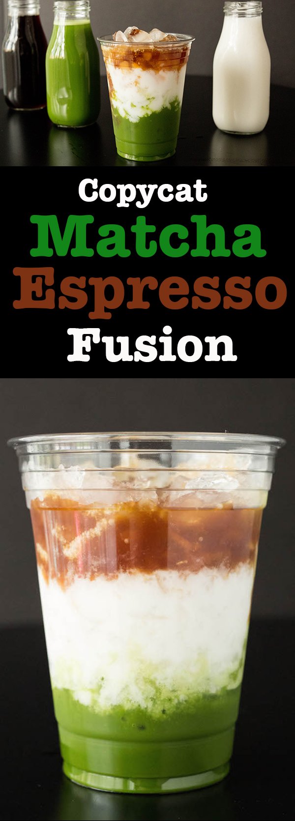 How to make a Copycat Starbucks Matcha Espresso Fusion layered drink