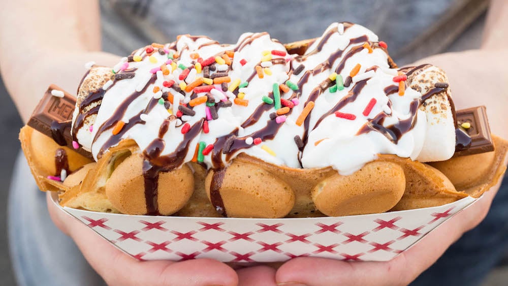 Hong Kong Egg Puff Bubble Waffle S'mores at Smorgasburg LA