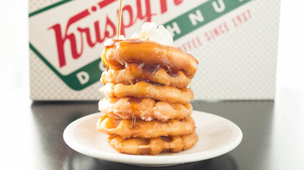 Leftover Krispy Kreme Glazed Donut Waffles