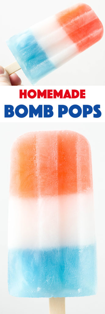 Red, White, & Blue Homemade Bomb Pops - July 4th dessert!