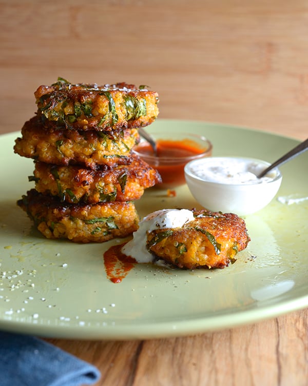 Kale and Sweet Potato Quinoa Fritters - Fall Appetizer Recipes