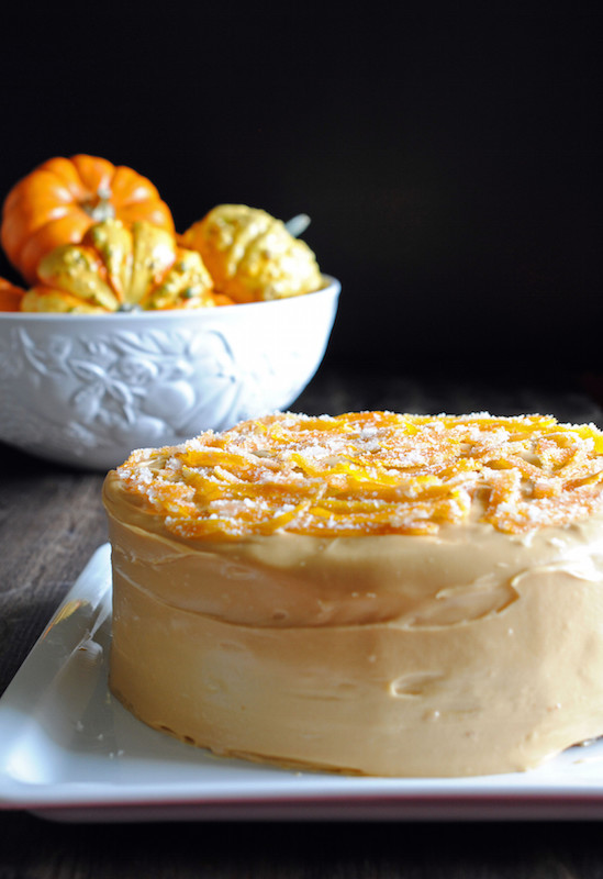 Pumpkin Spice Layer Cake with Caramel Cream Cheese Frosting - Fall Dessert Recipes