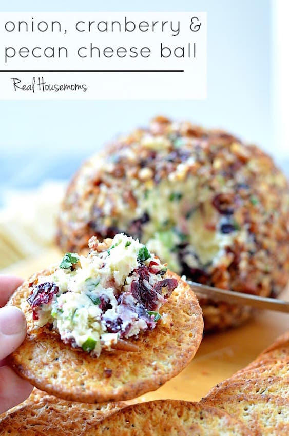 Onion Cranberry Pecan Cheese Ball - Make Ahead Thanksgiving Appetizer Recipes