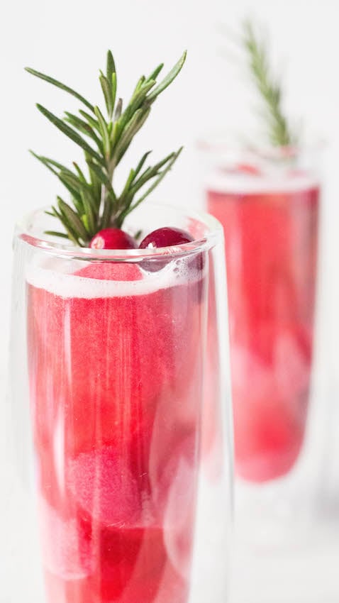 Christmas Cranberry Sorbet Rose Mimosa Recipe