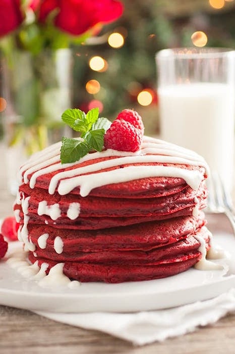 Red Velvet Pancakes - Best Christmas Breakfast Recipes