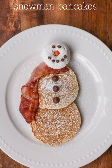 Snowman Pancakes - Best Christmas Breakfast Recipes