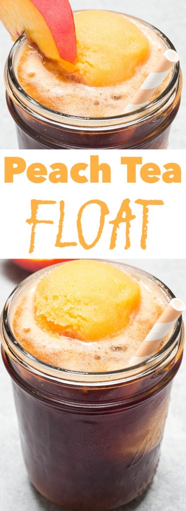 Peach Tea Float Recipe - Sweet Tea with Peach Sorbet Ice Cream