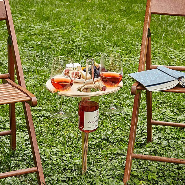Gifts for wine lovers - collapsable outdoor wine table
