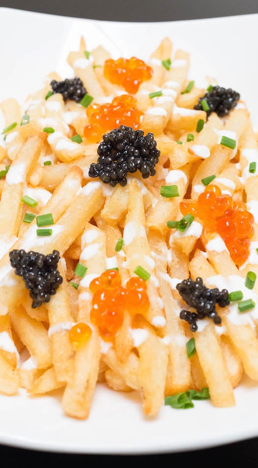 Close up of Caviar French Fries.