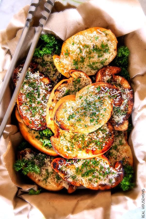 Grilled Parmesan Garlic Bread - Summer Side Dish Recipes for the Grill