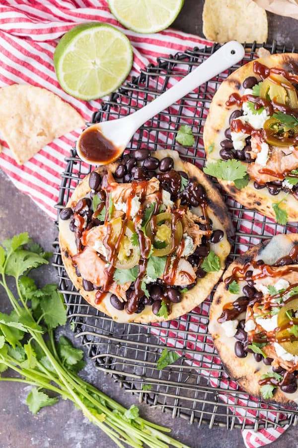 Grilled BBQ Chicken Tostadas - Summer Recipes For The Grill