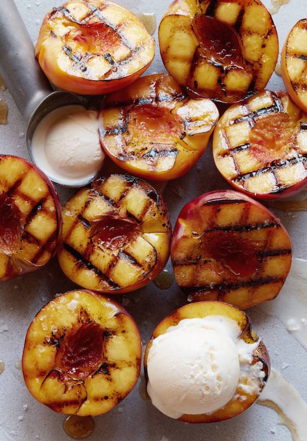 Grilled Peaches with Vanilla Ice Cream - Summer Recipes for the Grill