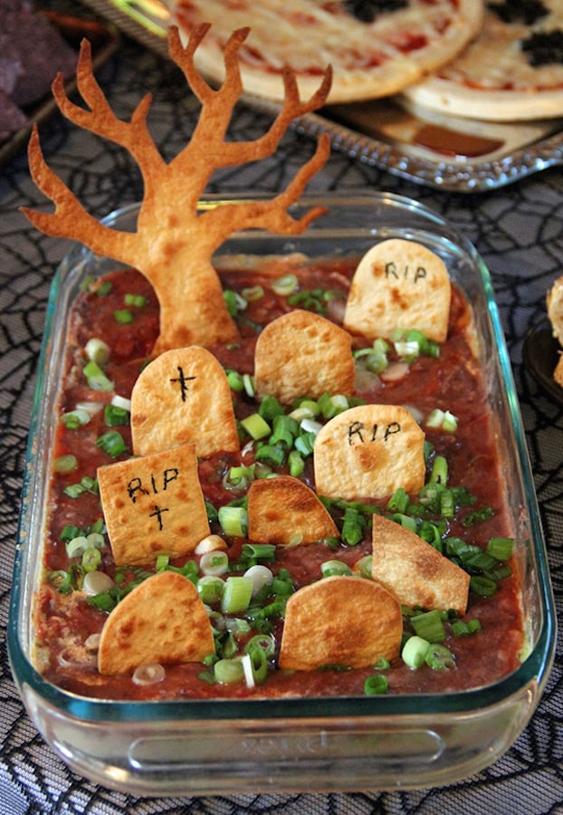 Graveyard Taco Dip - Halloween Party Appetizers