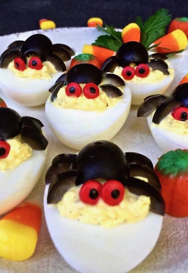 Halloween Spooky Spider Deviled Eggs