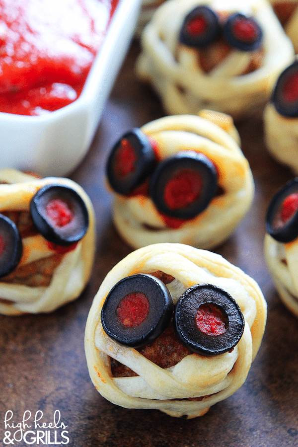 Meatball Mummies - Halloween Party Appetizers