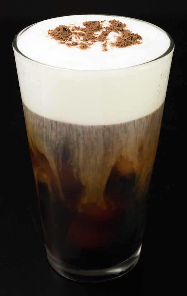 A foam topped copycat Irish cream Cold brew.