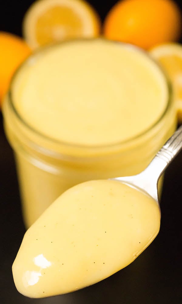 A spoonful of homemade Meyer Lemon Curd.